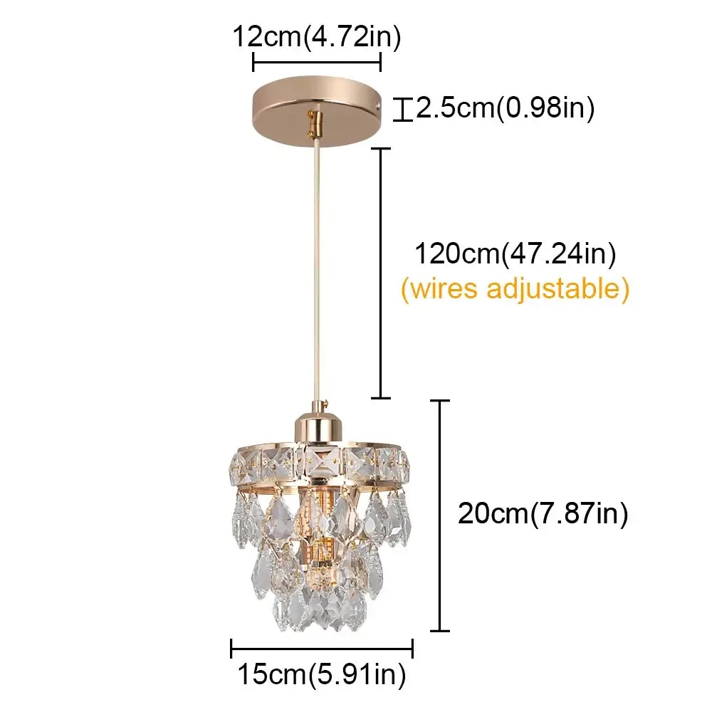 Vinilky Gold Crystal Pendant Light, SG03 or SG04