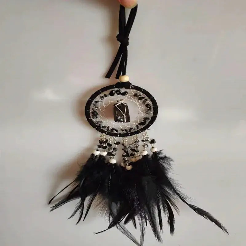 Dream Catcher Feather Pendant Crystal StoneHome Decor Wall Hanging Car Pendant Schoolbag Wind Chimes Dreamcatcher Decoration