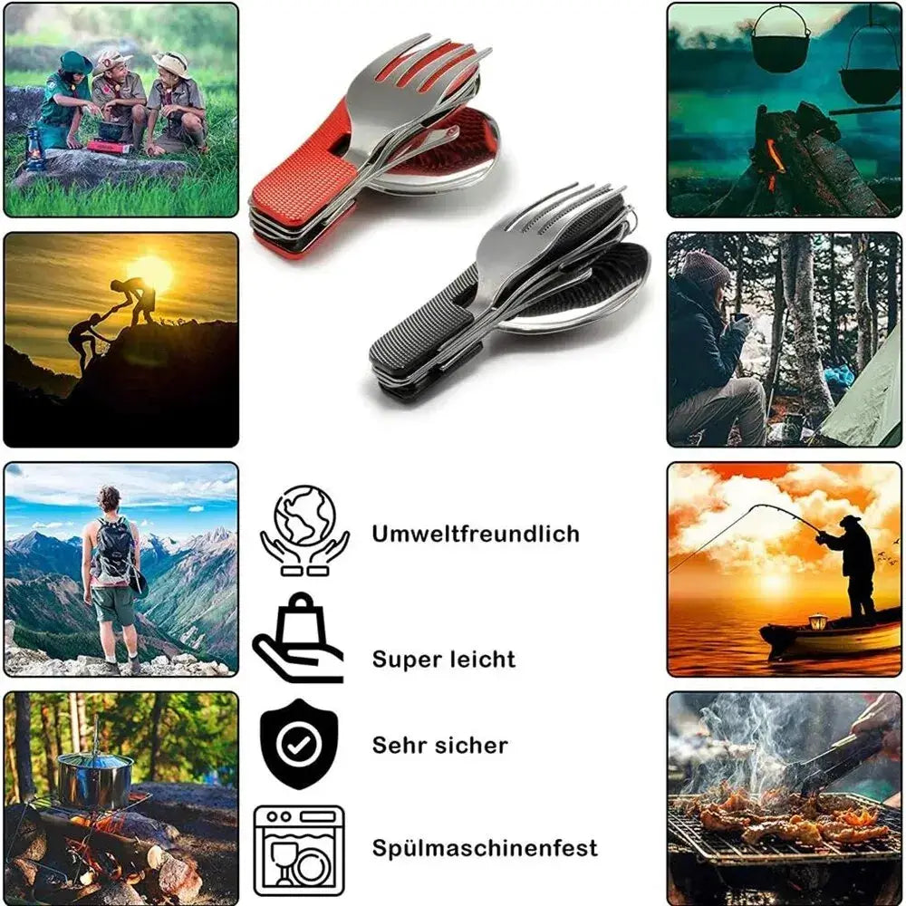 Foldable Camping Utensil Set - Compact & Durable