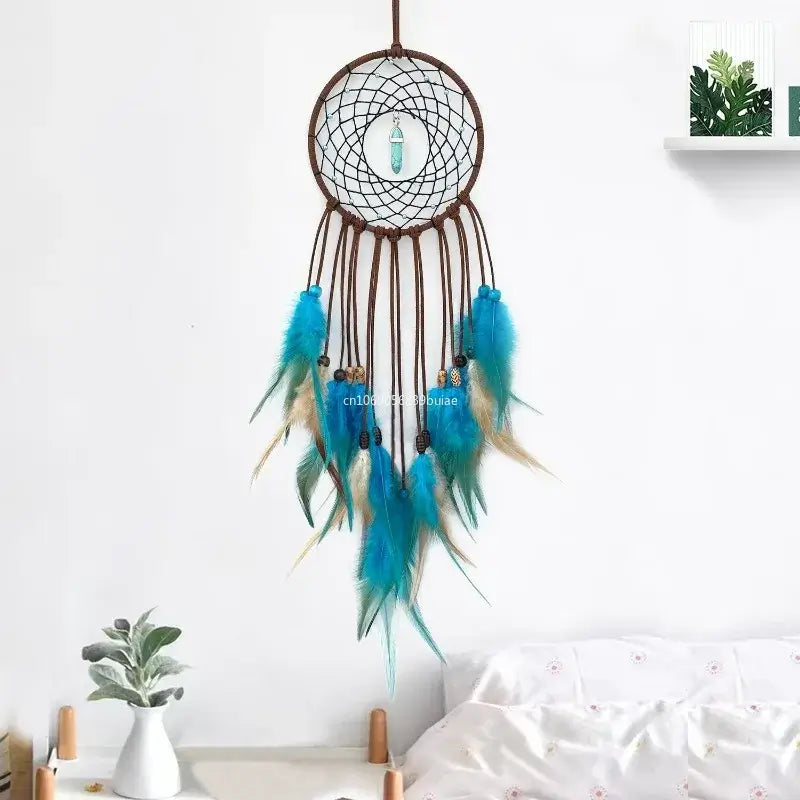 Dream Catcher Handmade Dreamcatcher Feathers Dream Catchers Wall Hanging Home Room Decoration Baby Wall Decor פעמון דלת כניסה