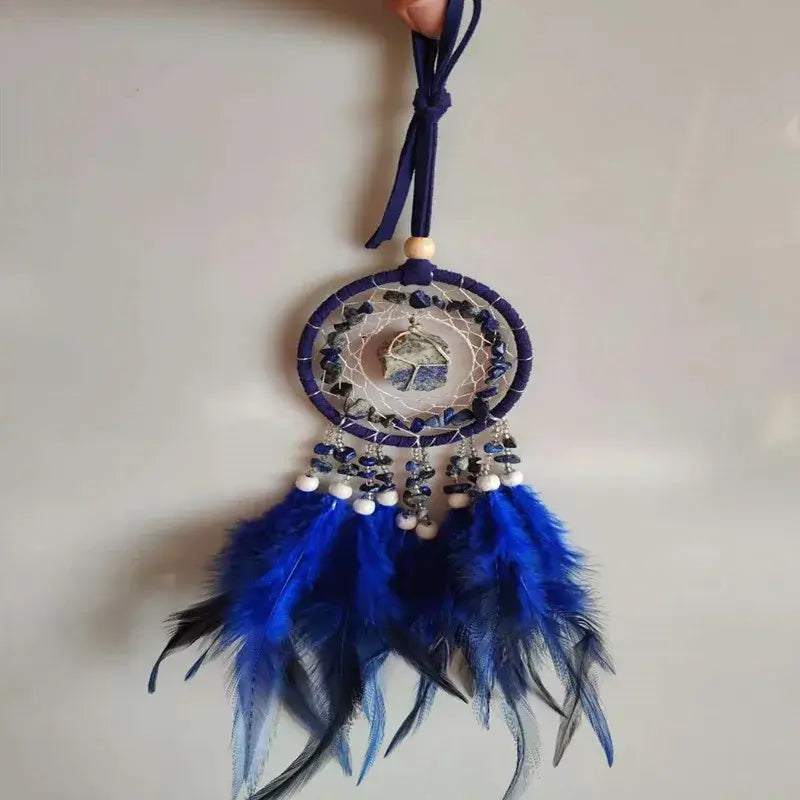 Dream Catcher Feather Pendant Crystal StoneHome Decor Wall Hanging Car Pendant Schoolbag Wind Chimes Dreamcatcher Decoration