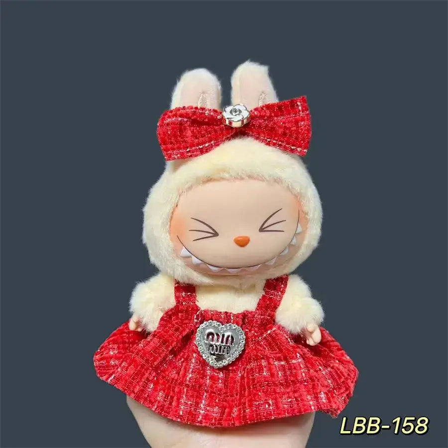 17cm Fashion Doll labubu Clothing Accessories Set Suitable for Boys Cute Plush Doll Clothes Suitable for Fashion