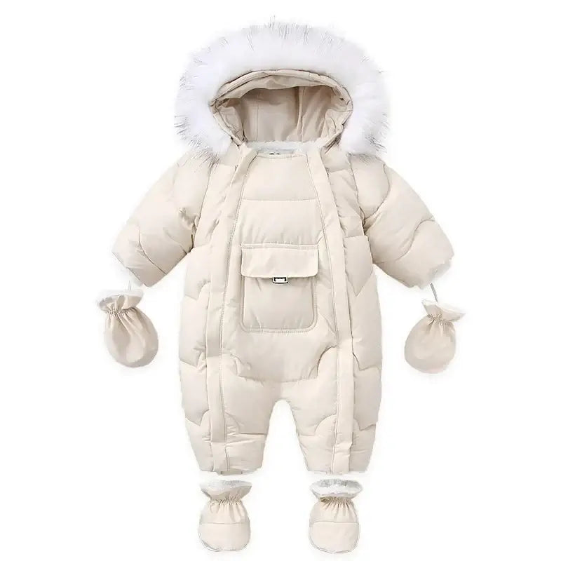 winter newborn down romper