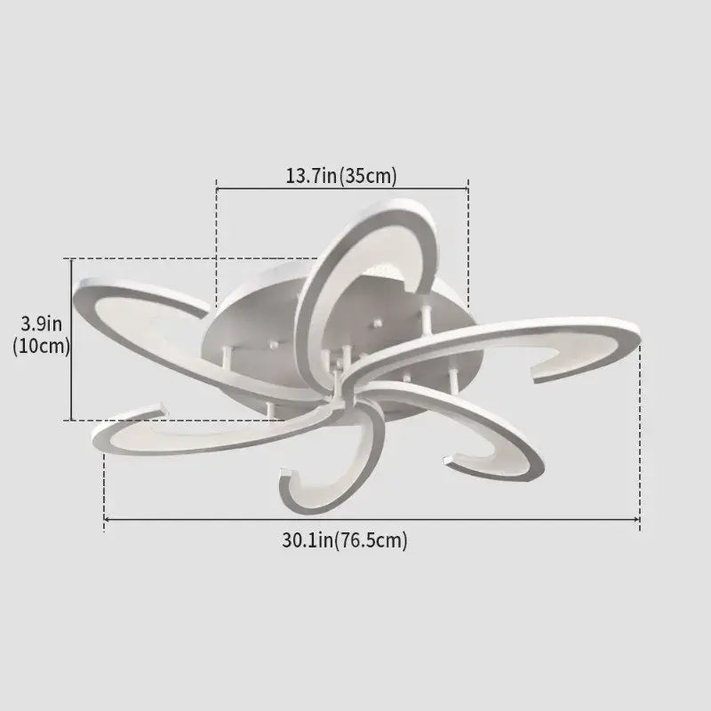 VETRULUS Flower LED Ceiling Light, 6-Leaf Design