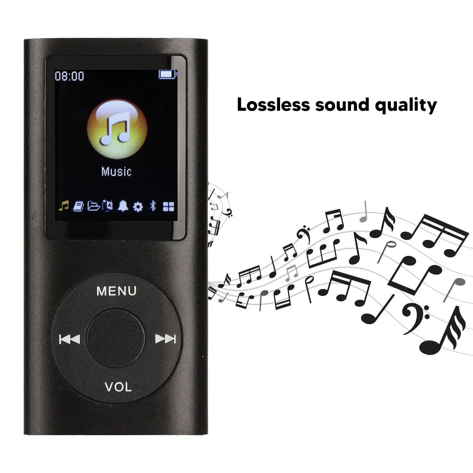 MP3 Player Stylish Multifunctional Lossless Sound Slim 1.8 Inch LCD Screen Portable MP3 Music Player