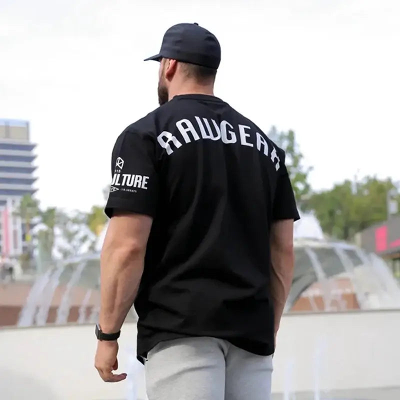 Rawgear Gym T-shirt Men Workout Bodybuilding Clothing Sport Running