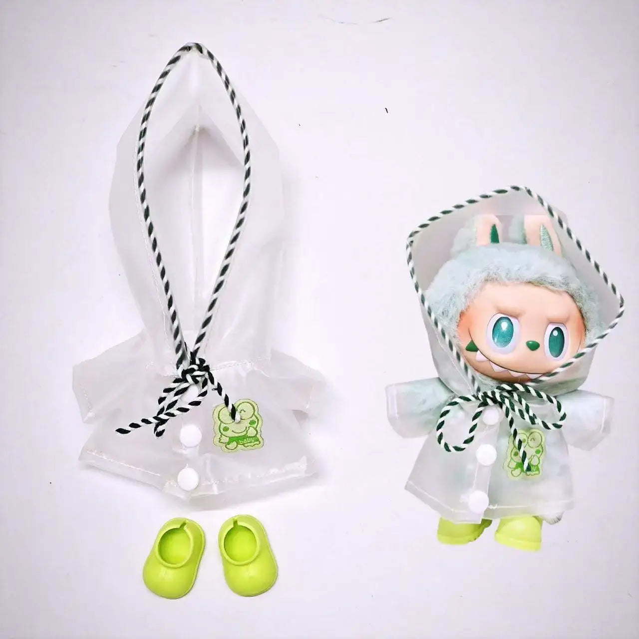 Labubu 3.0 Dolls Outfit: Cute Rain Coat & Shoes