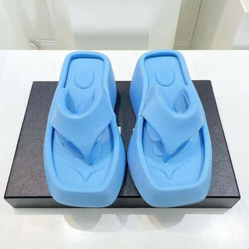 Luxury Platform Square Toe Slippers
