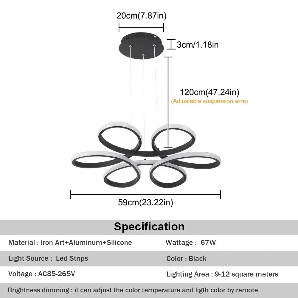 Vinilky Dimmable LED Ceiling or Pendant Light, Black or Gold
