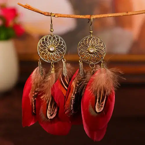 Boho Jewelry Ethnic Vintage Dream Catcher Feather Tassel Bohemian