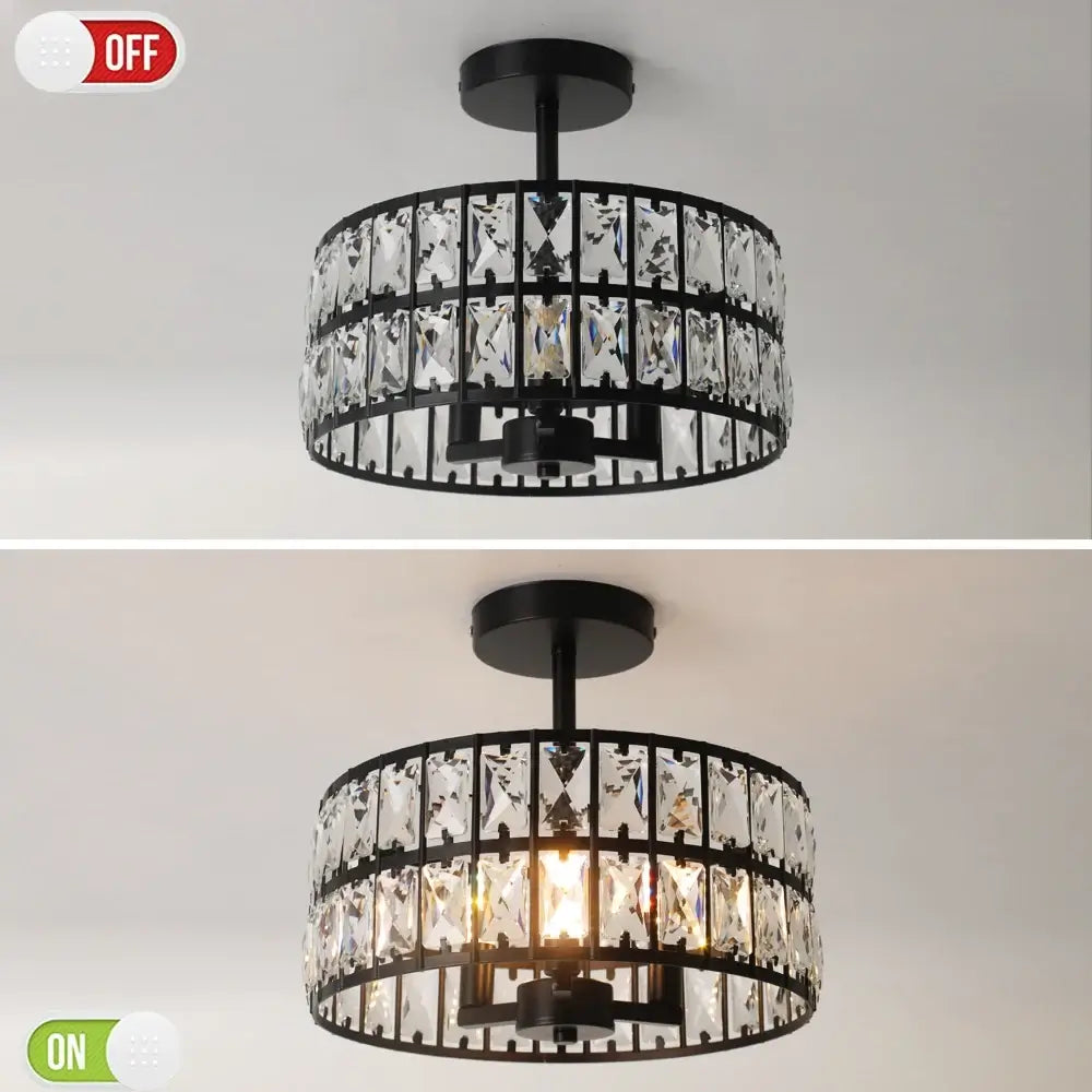 VETRULUS Crystal Pendant Light, Black or Gold
