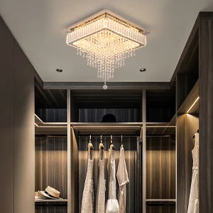 Square Crystal Raindrop LED Ceiling Chandelier