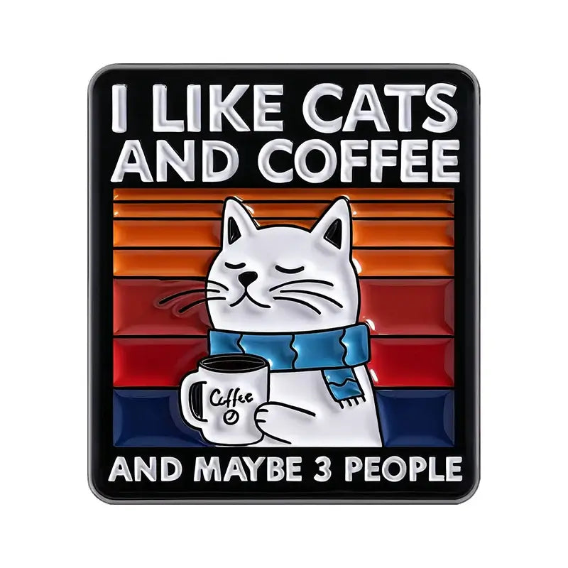 Cute Cat Coffee Enamel Pin, MORE ESPRESSO Metal Brooches Lapel Badge for Backpack Clothes Jewelry Gift