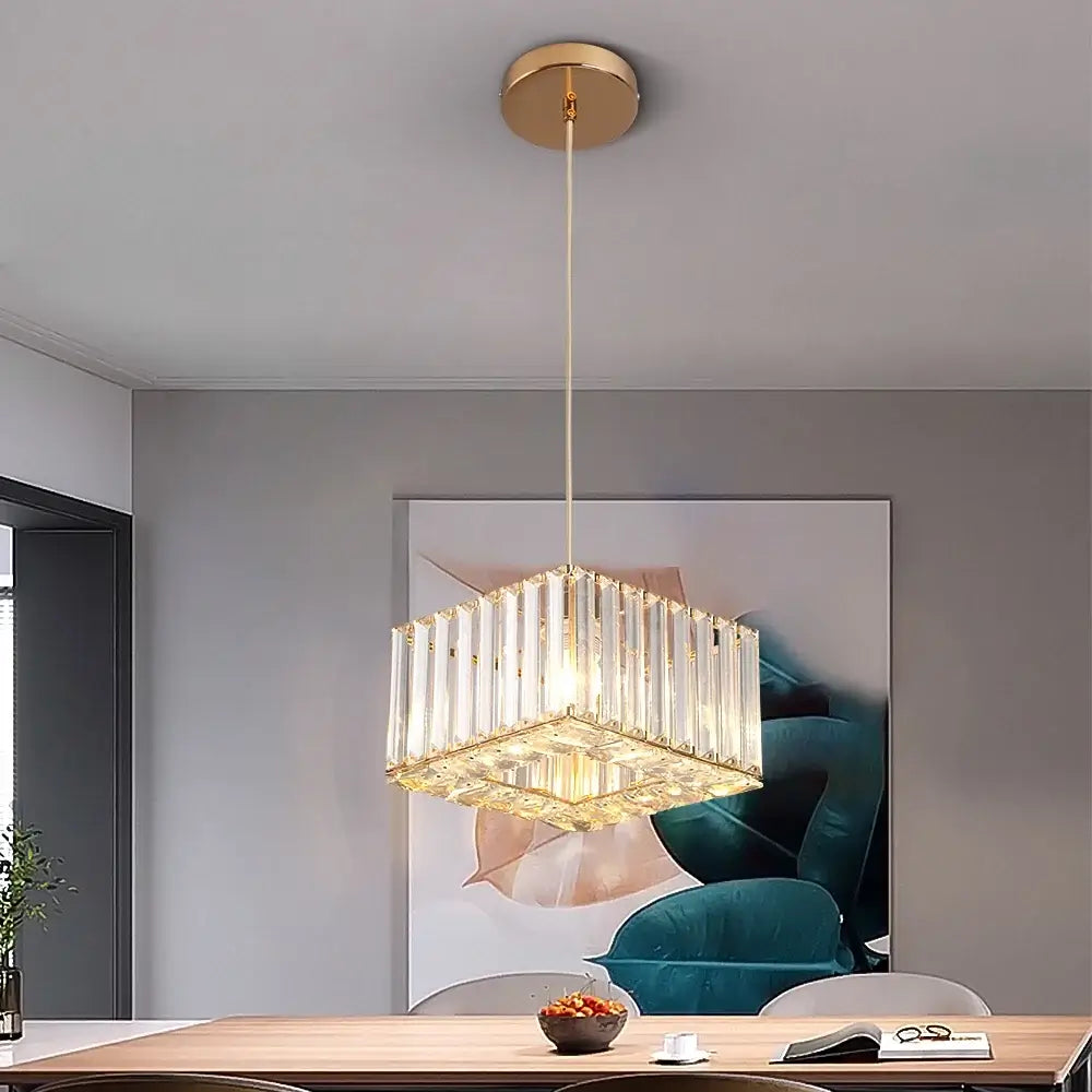 Modern Crystal Ceiling or Pendant Light, Black or Gold