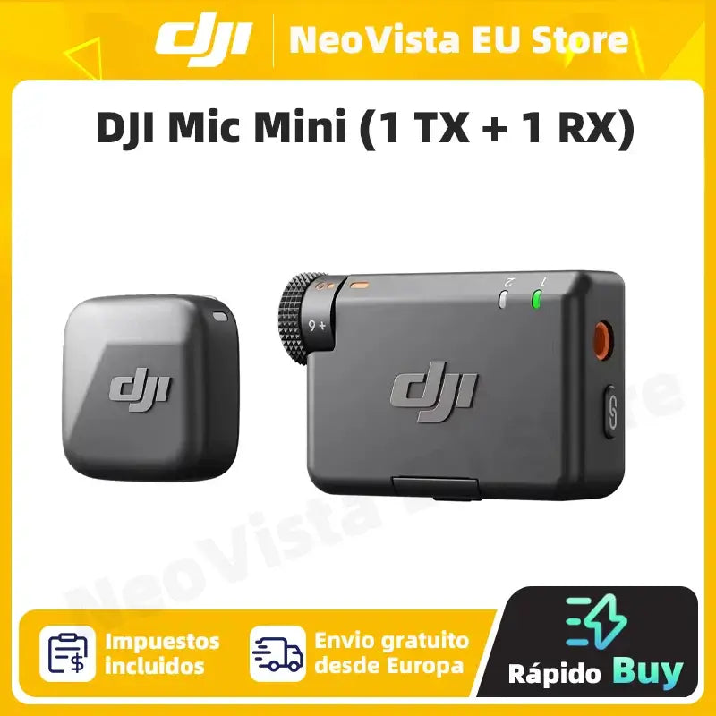 DJI Mic Mini (1 TX + 1 RX) Wireless Microphone Ultralight Detail-Rich Audio Noise Cancelling Automatic Limiting DJI Mic Mini