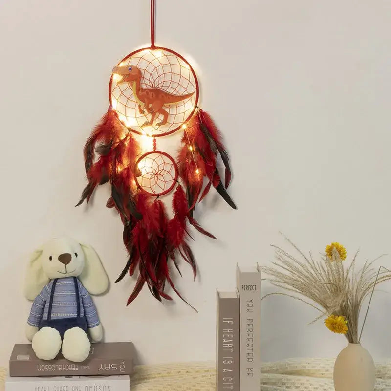 Animals Dinosaur Dream Catchers Wall Decor for Kids Children Room Cute Crocodile Horse Catcher Hanging Ornament Home Accessories