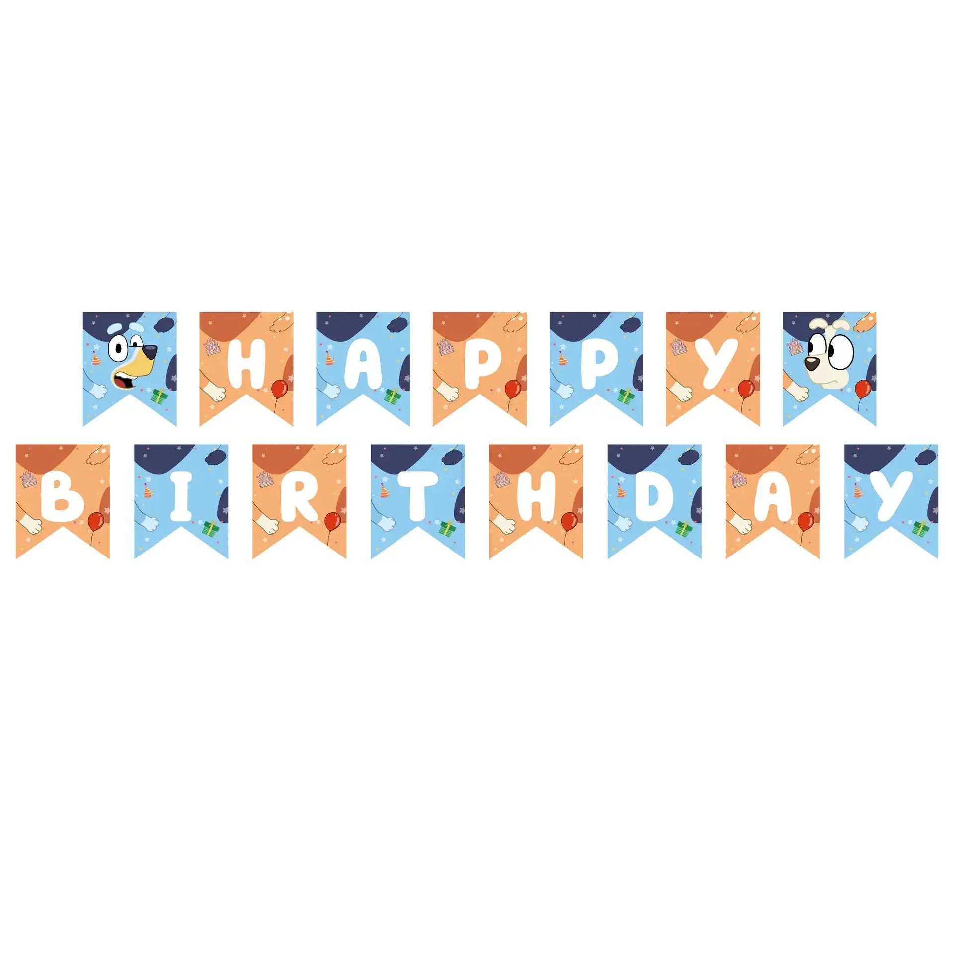 Cute Bluey Birthday Party Decoration Bluey Paper Napkin Plate Cup Tablecloth Balloons Kids Baby Shower Supplies