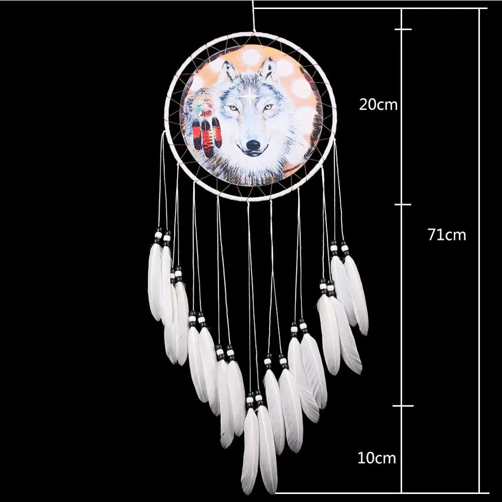 Dream Catcher Wind Chimes Art Chimes Home Craft Dreamcatcher Ornament Hanging Bedroom Decoration Gift Black Indian Feather