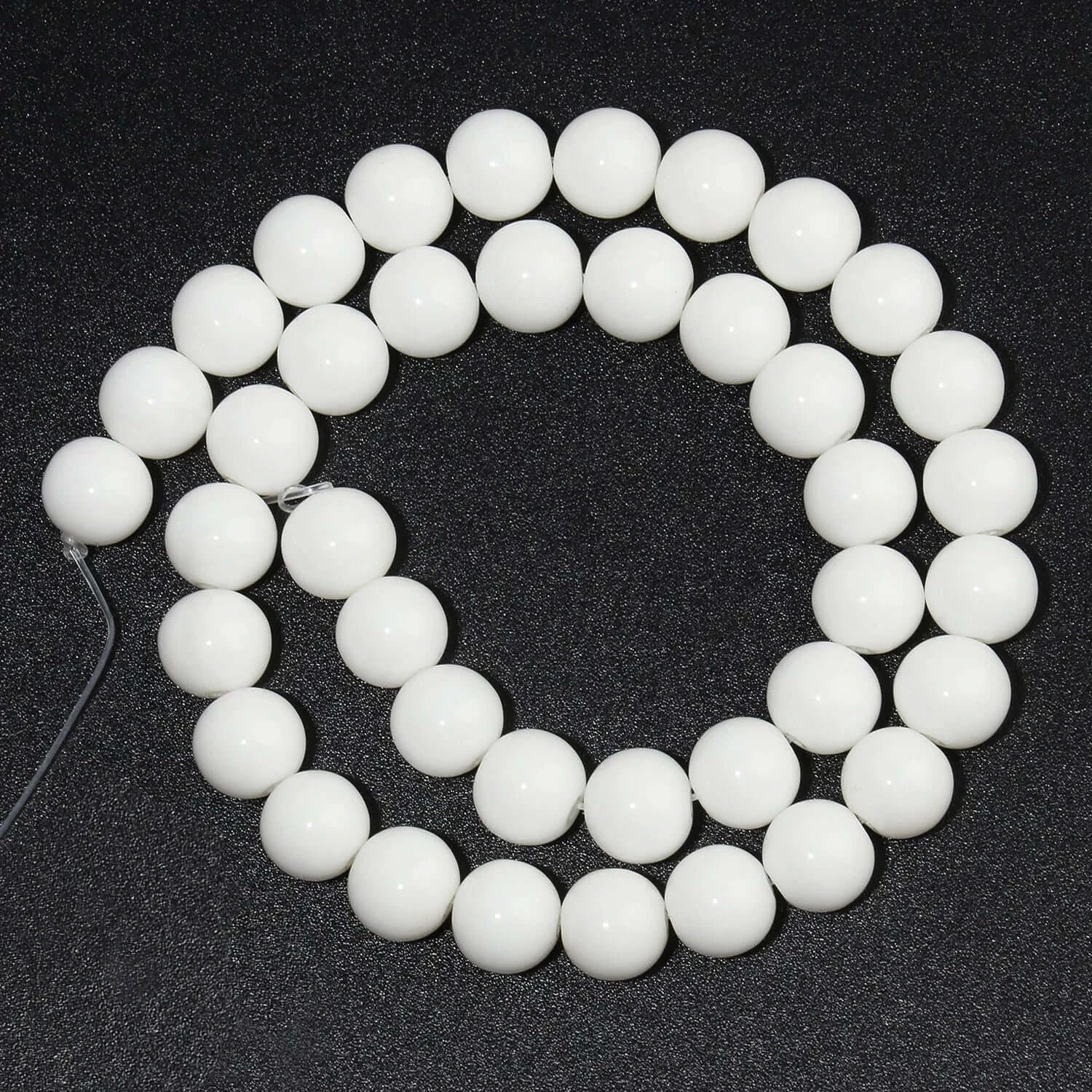 smooth white onyx beads