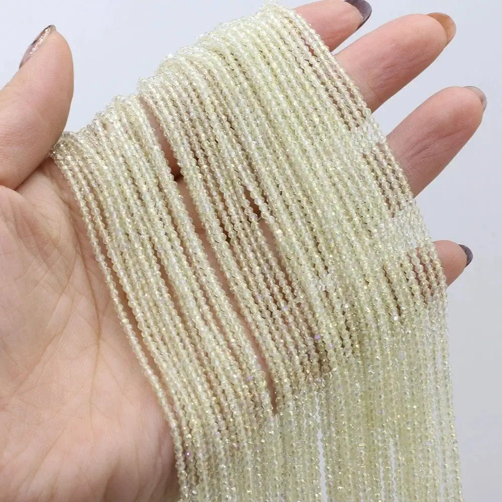 2pcs 2mm/3mm Natural Stone Shiny Beads Gold Color Faceted Spinel for Jewelry Making DIY Necklace Bracelet Accessories