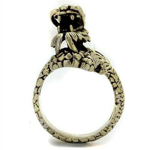 TK2458 - IP Antique Copper Stainless Steel Ring with Epoxy in Jet