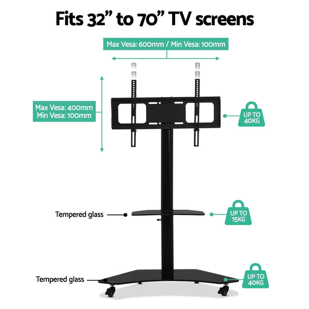 Artiss Floor TV Stand Mount - Swivel & Adjustable 32-70