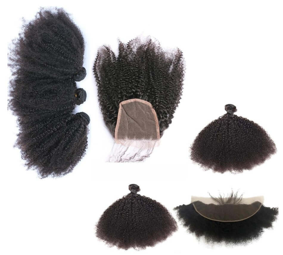 10A Grade Afro Kinky Curly Weave & Closures
