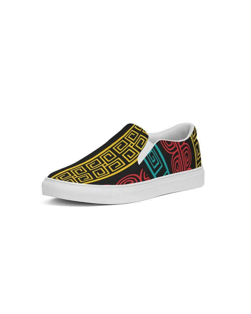 multicolor canvas slip-on sneakers