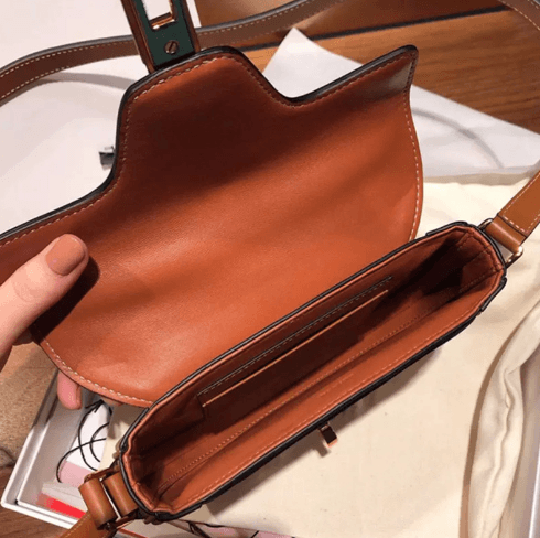 Western-Style Leather Saddle Shoulder Bag