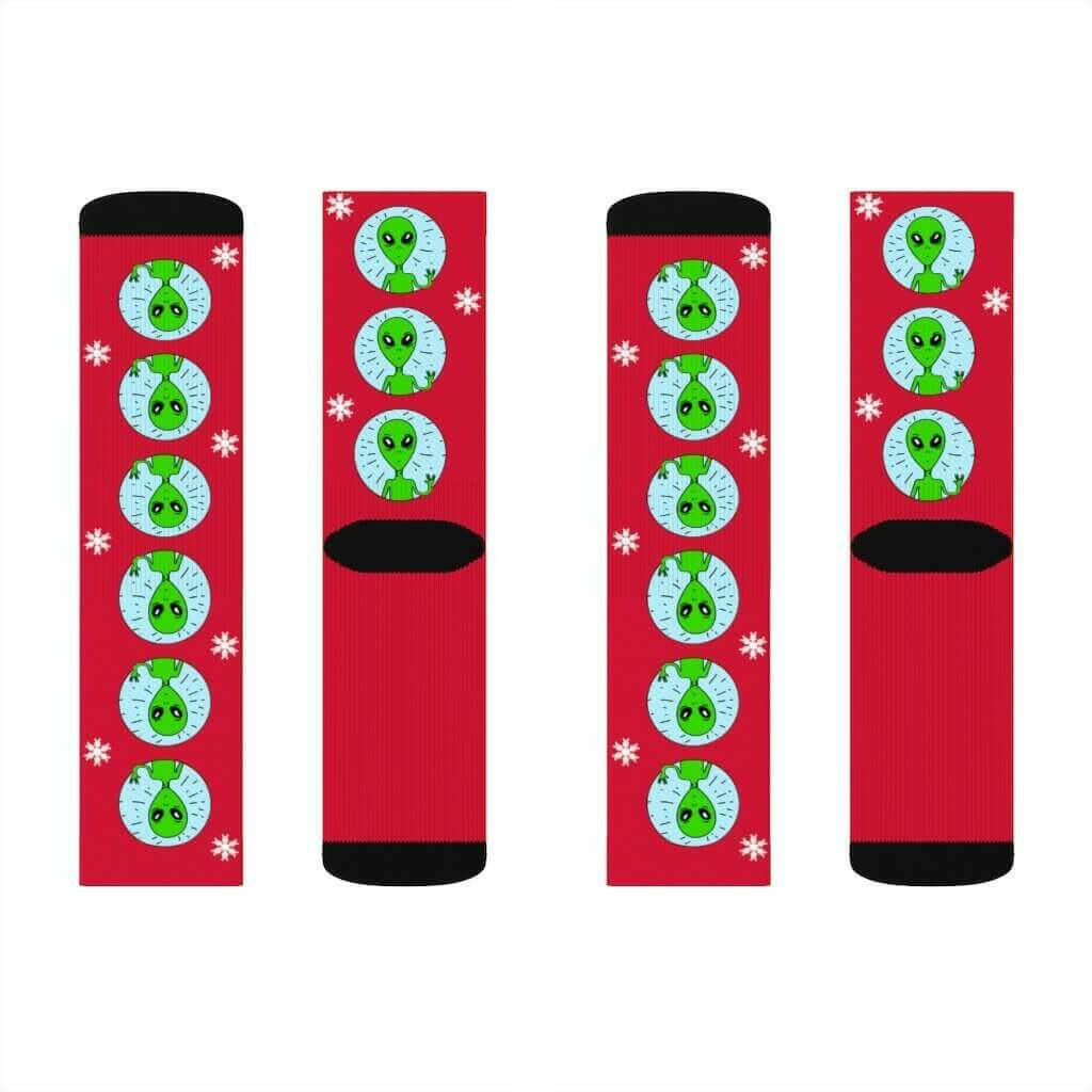 Holiday Weird Alien Socks