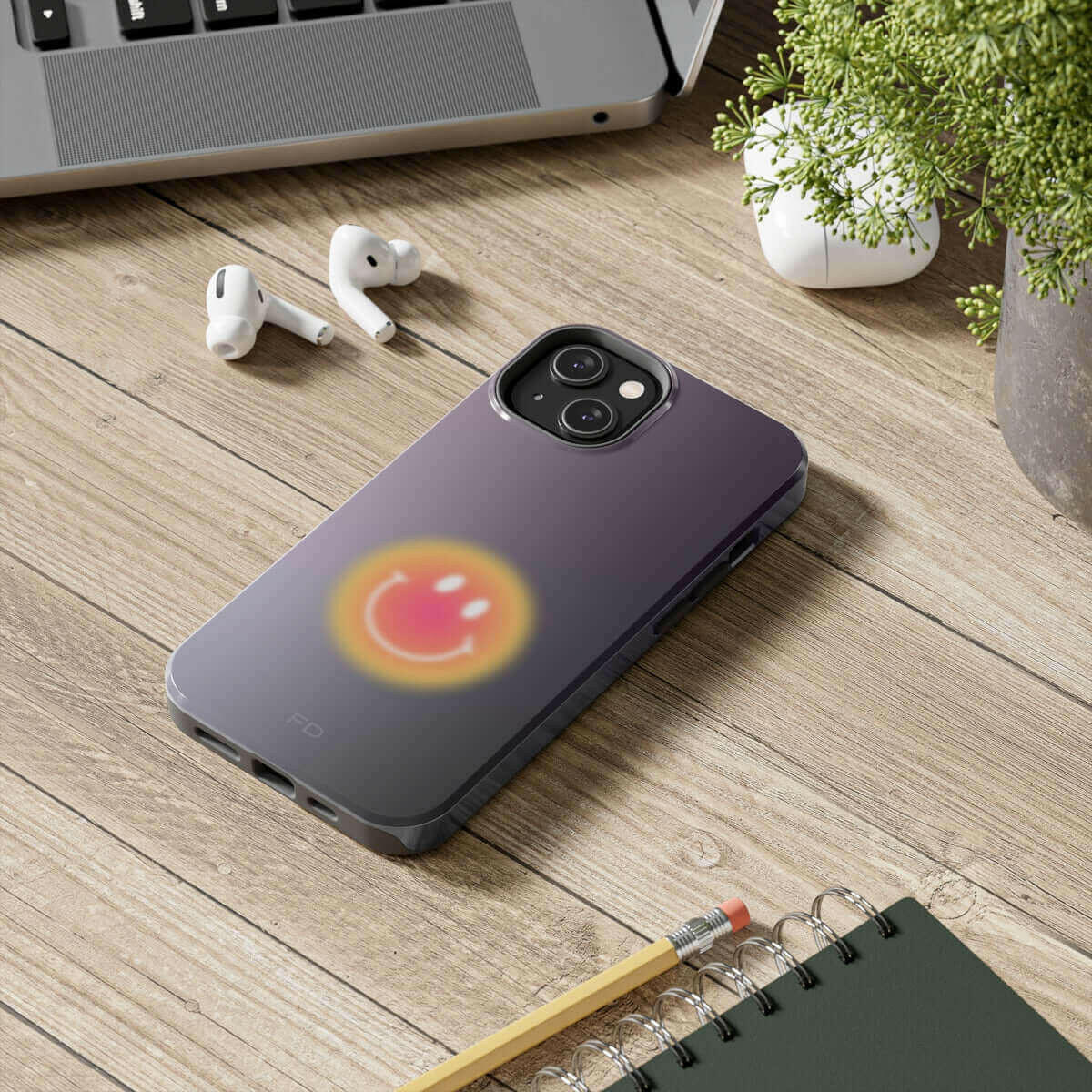 Smiley Face Tough Case - Best iPhone Case with Wireless Charging