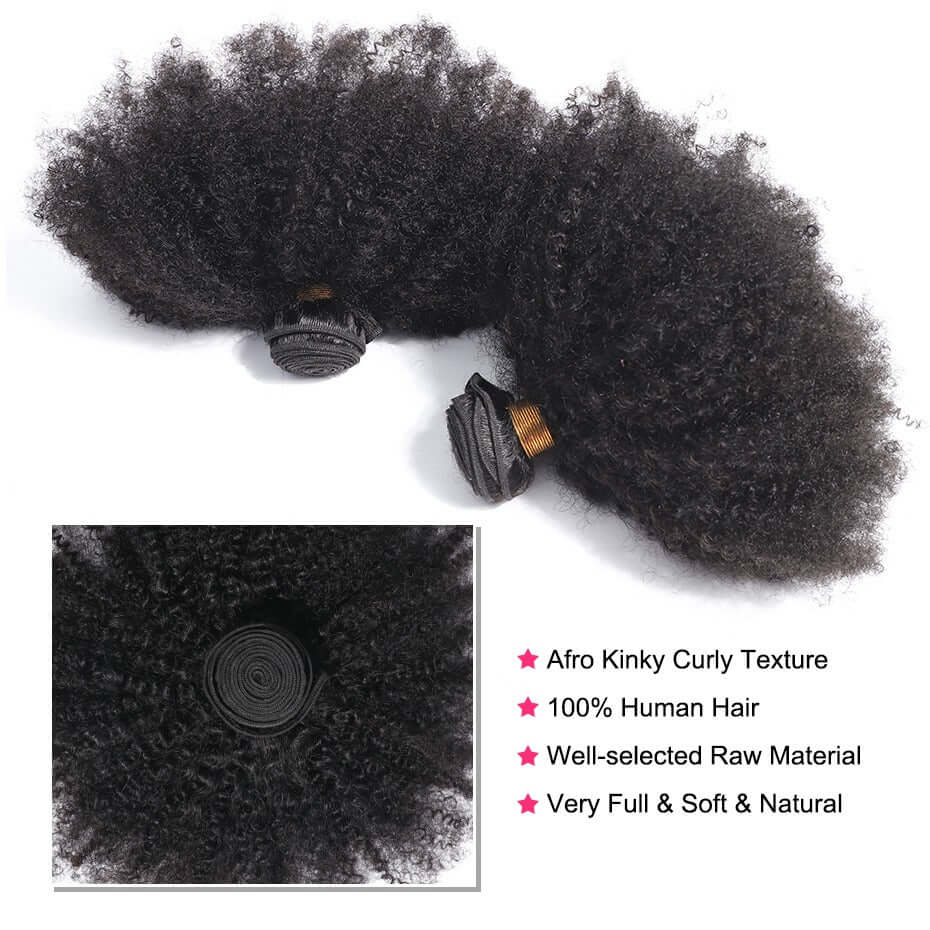10A Grade Afro Kinky Curly Weave & Closures
