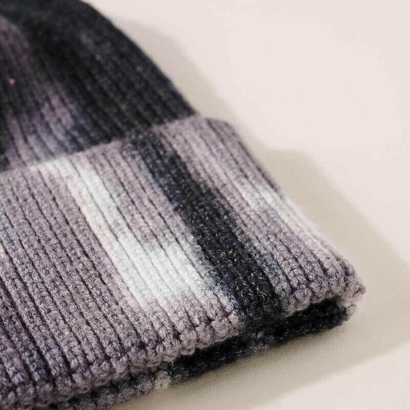 Tie Dye Print Fitted Cuffed Beanie
