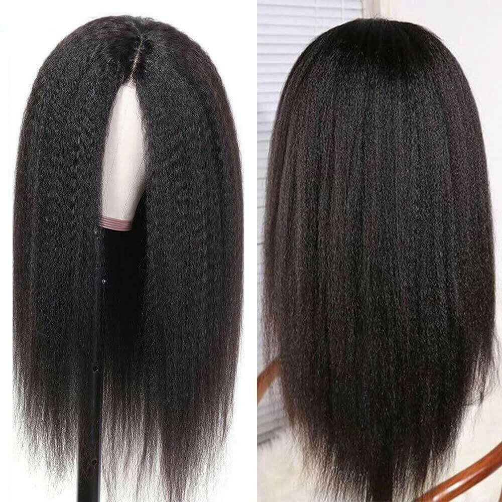 180% Density Full 4x4 Transparent Lace Front Kinky Straight Human Hair