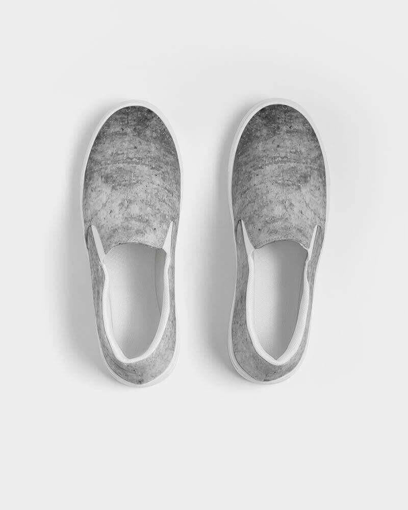 grey slip-on canvas sneakers