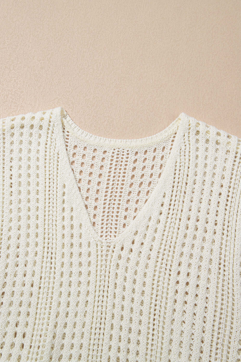 Crochet Open Knit Drawstring Waist Beach Dress