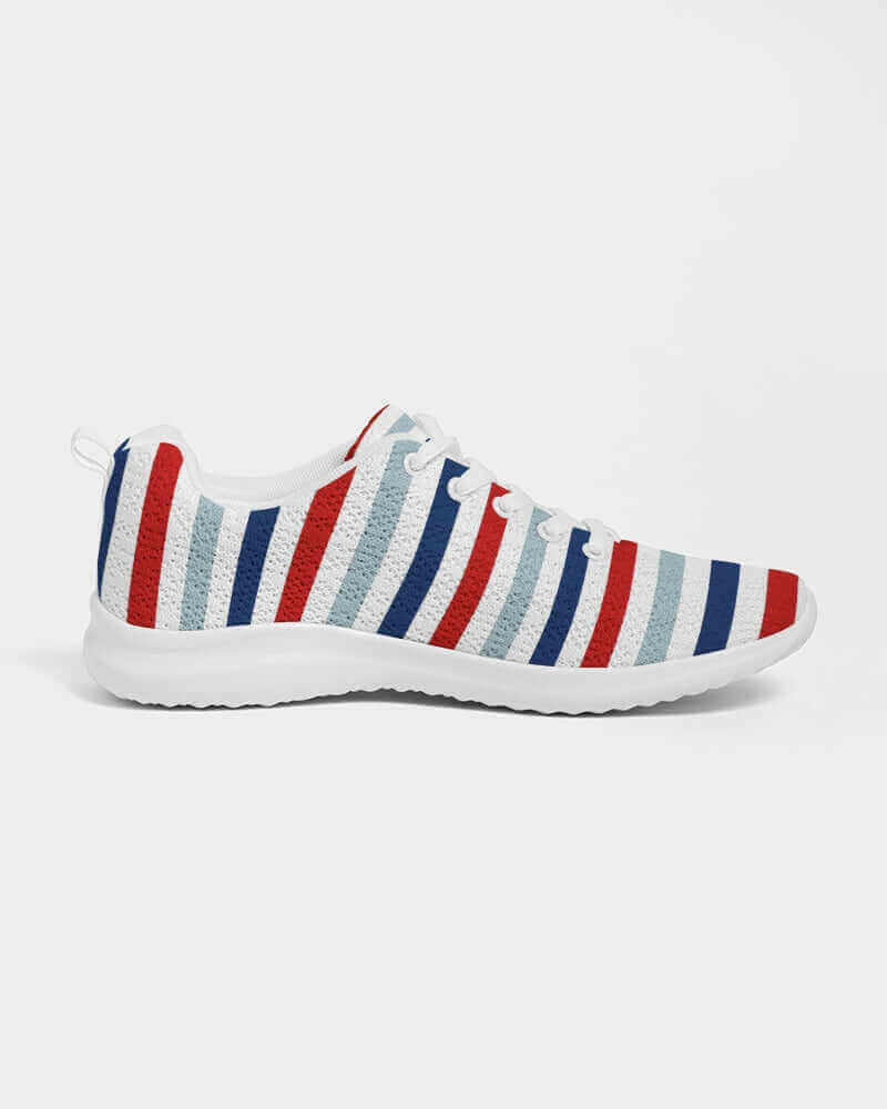 red white blue athletic sneakers