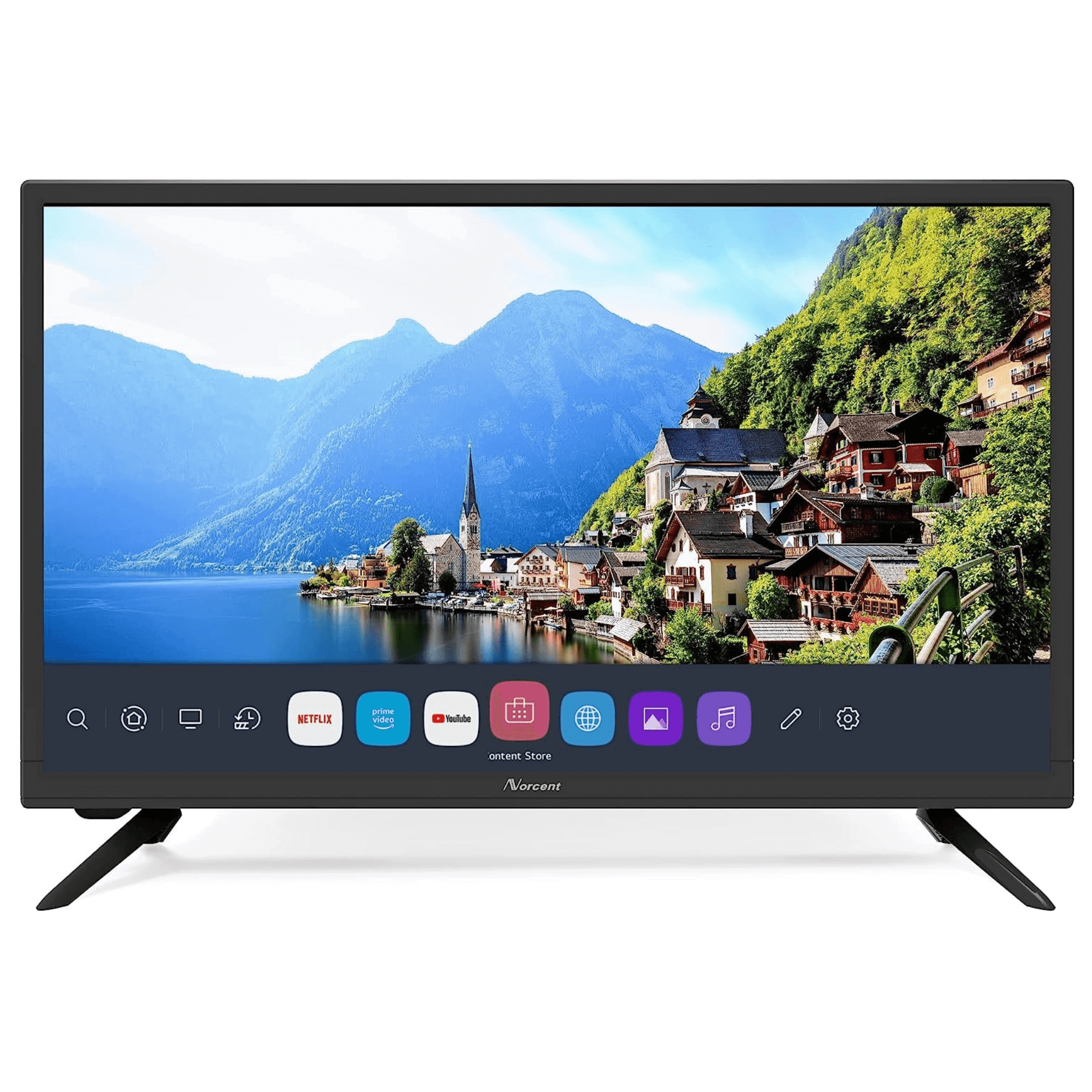Norcent 24 Inch 720P LED HD Smart TV Wall-Mountable with Surround Soun