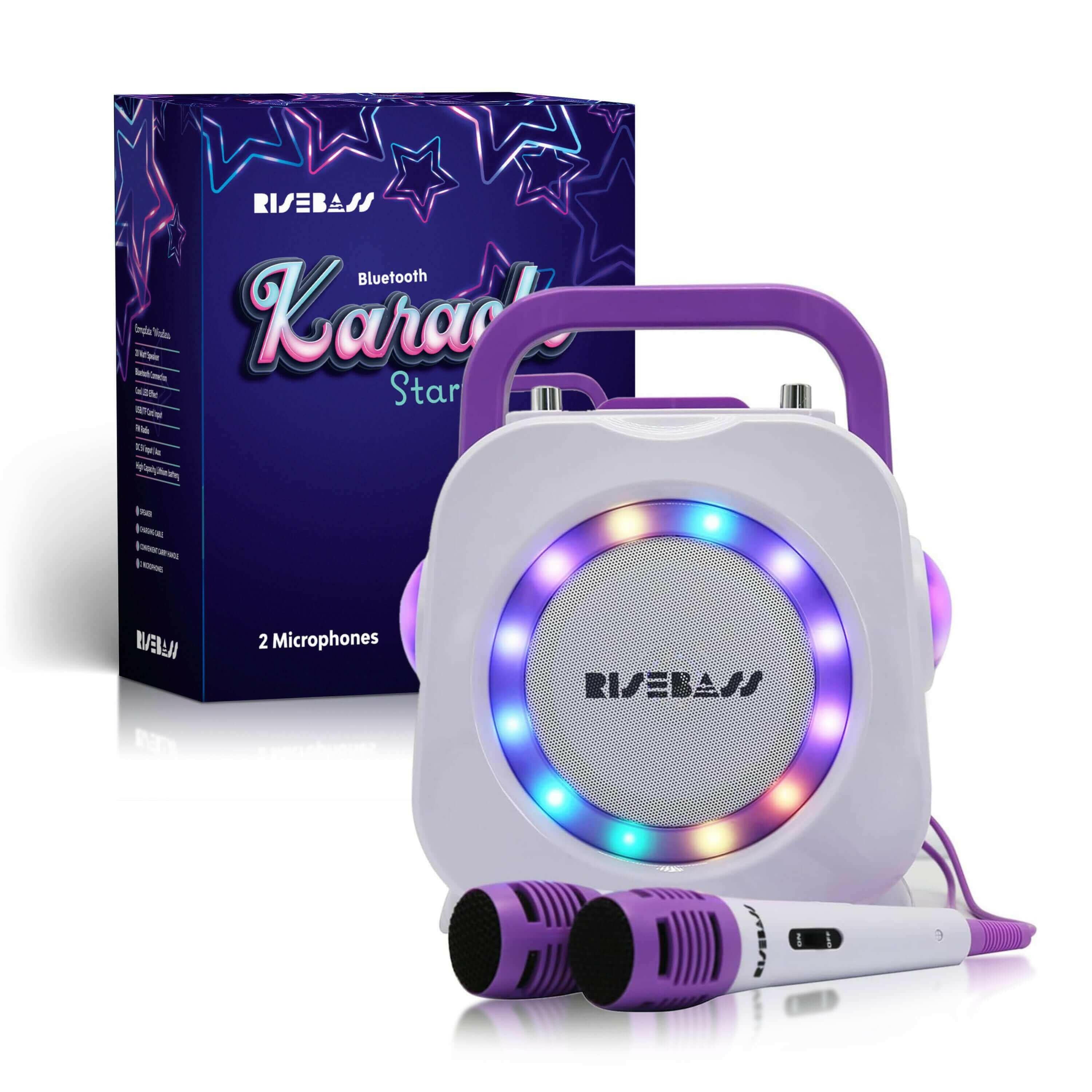 Risebass Karaoke Machine with 2 Microphones