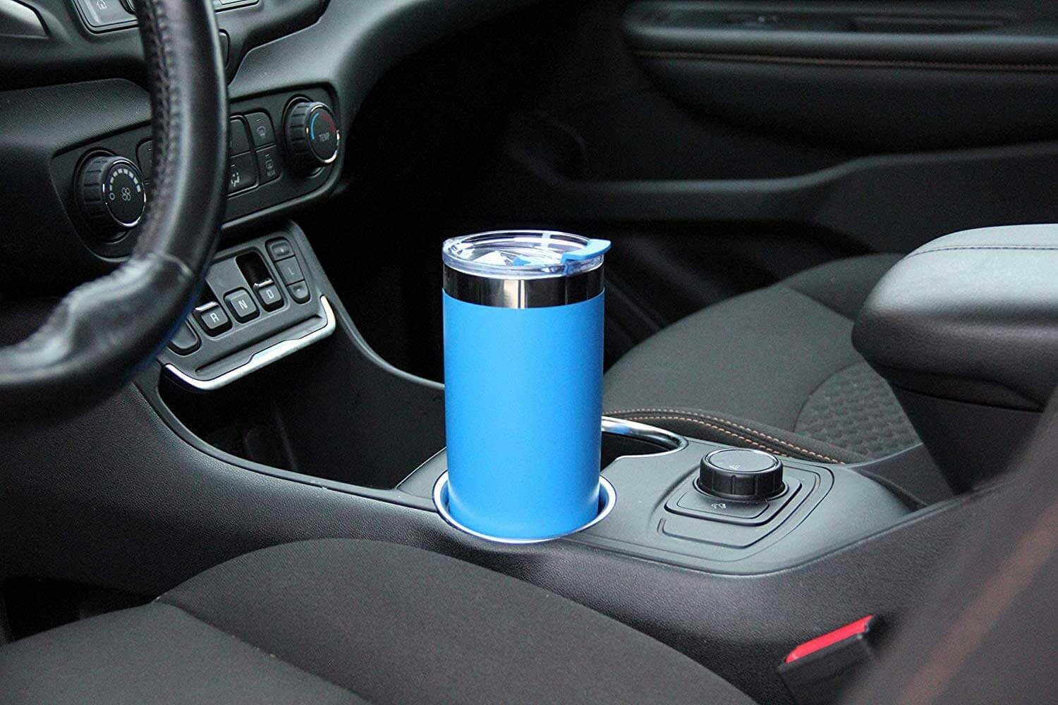 DRINCO® 20oz Insulated Tumbler w/Spill Proof Lid 2 Straws(Royal Blue)