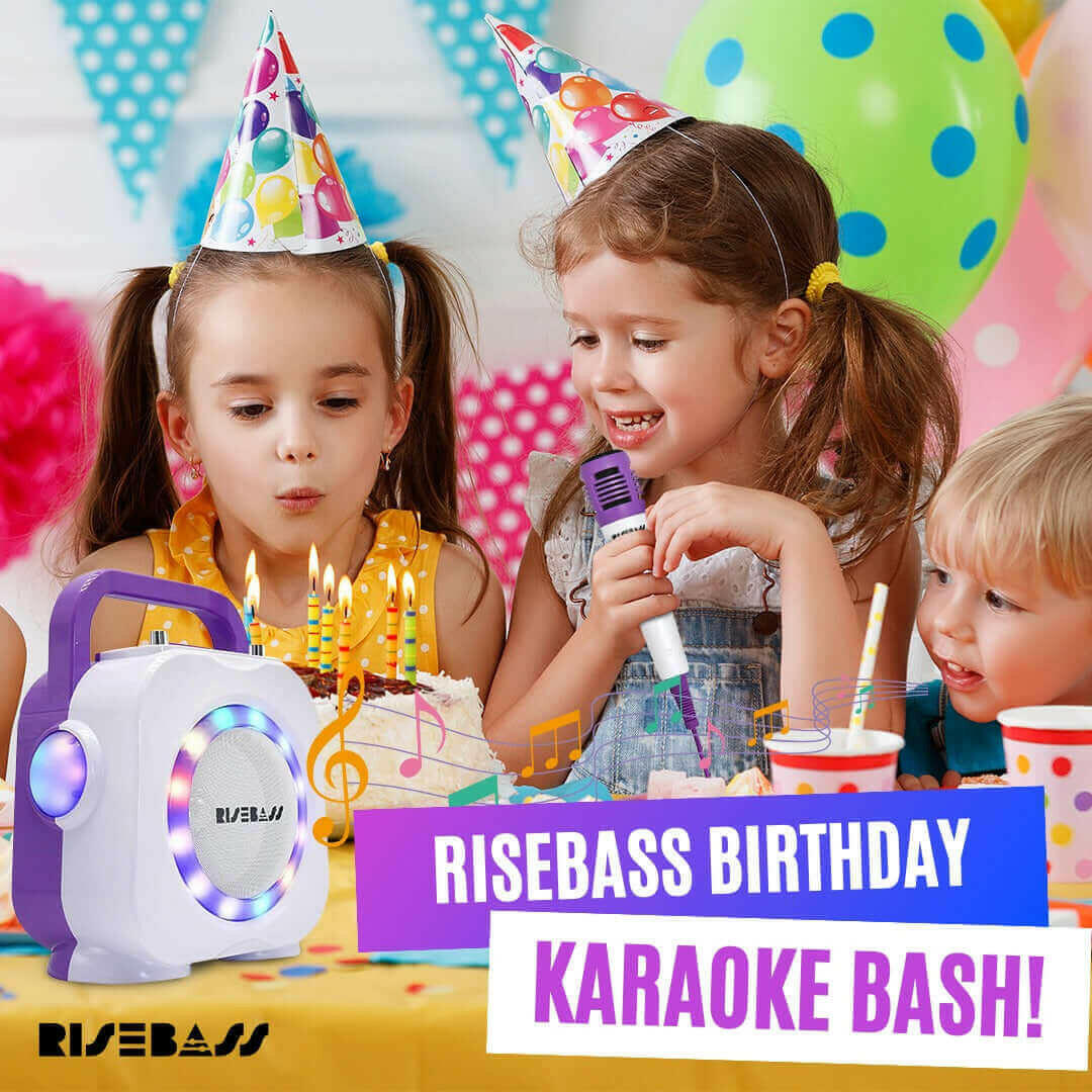 Risebass Karaoke Machine with 2 Microphones