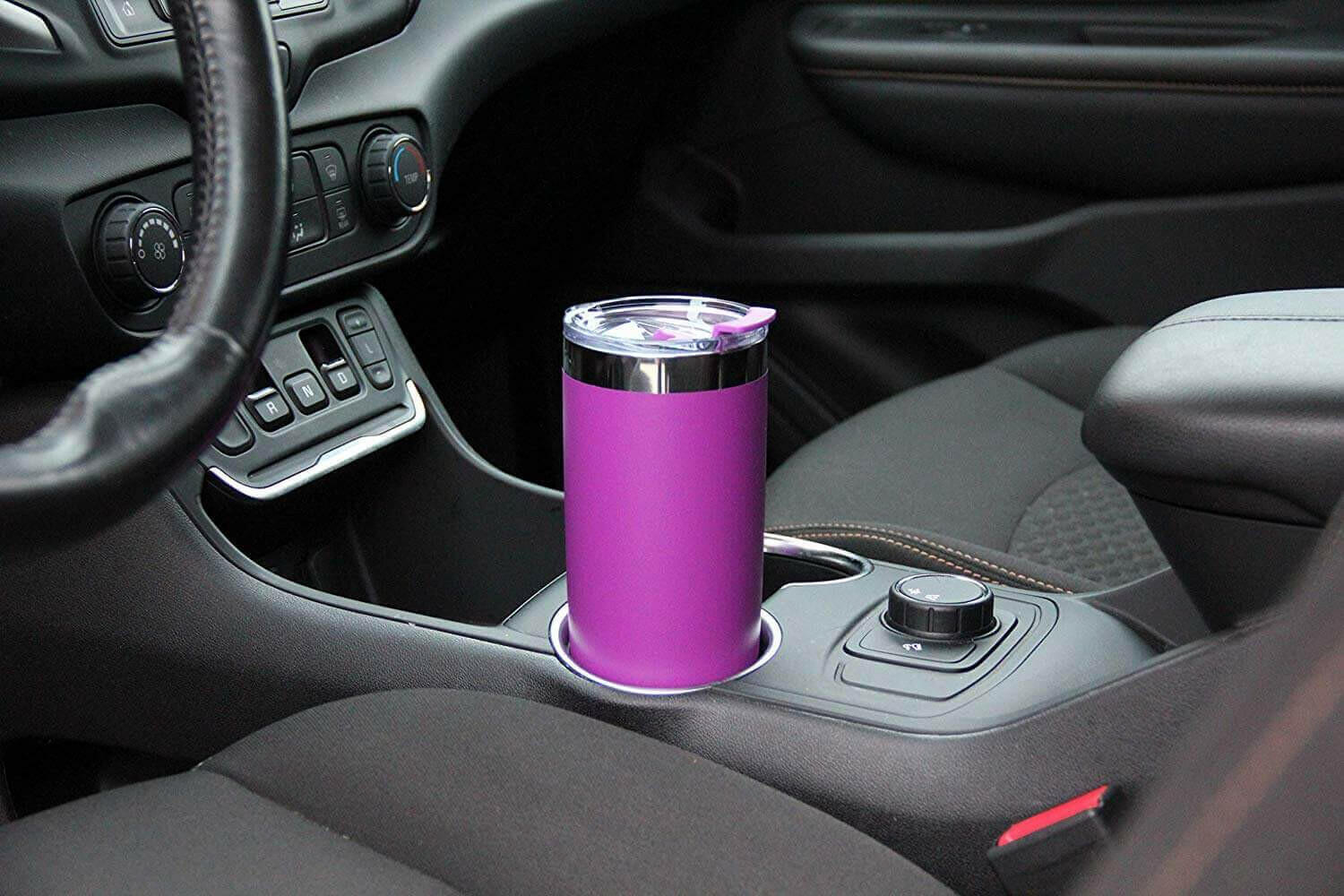 DRINCO® 20oz Insulated Tumbler w/Spill Proof Lid, 2 Straws(Purple)