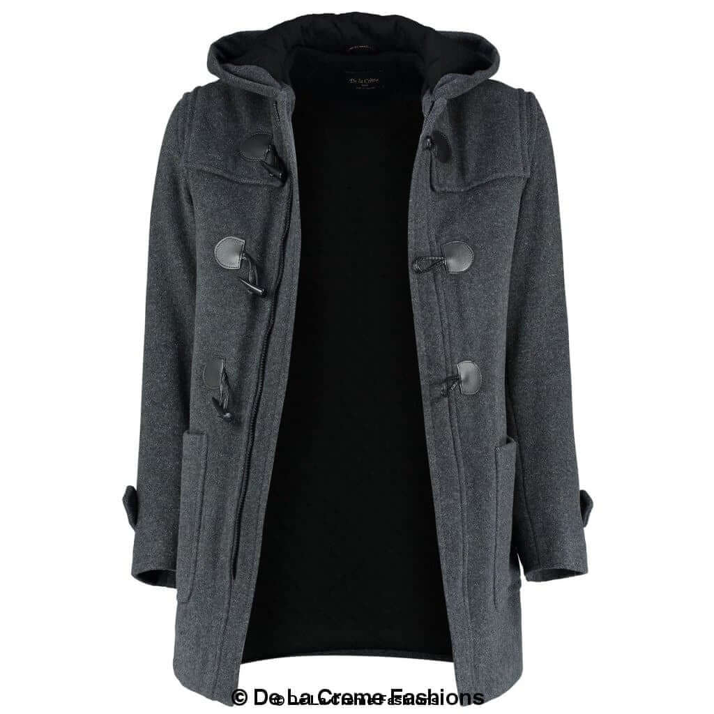 CLAREMONT - Mens Wool Blend Hooded Duffle Coat