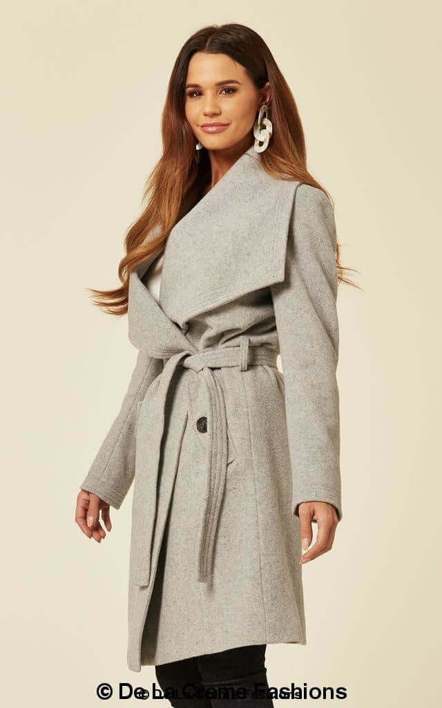 wool blend duster coat