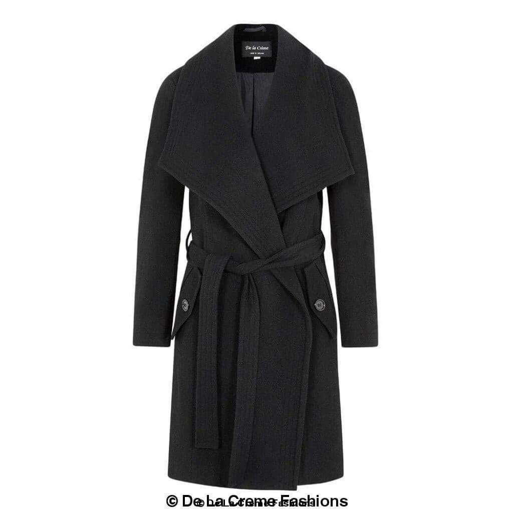wool blend duster coat
