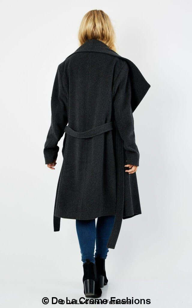 wool blend duster coat