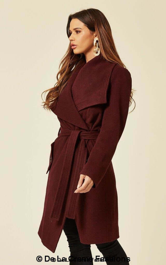 wool blend duster coat