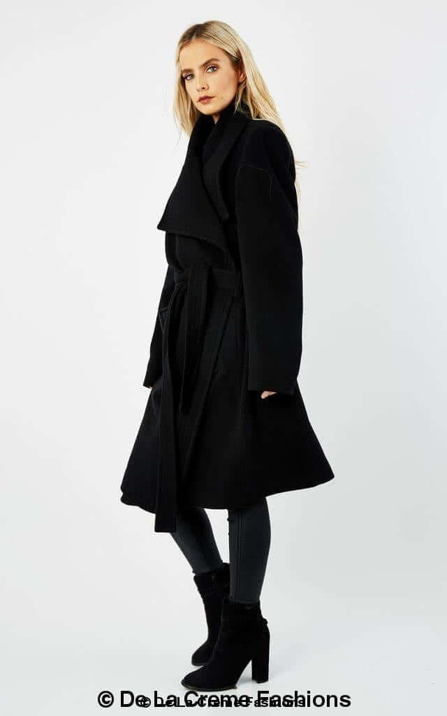 wool blend duster coat