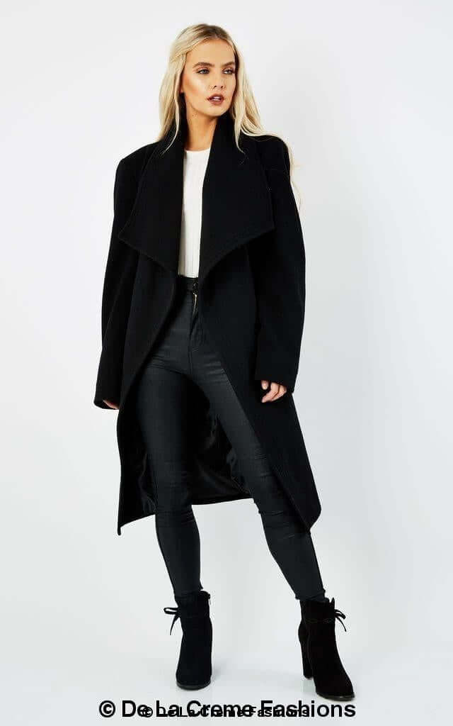 wool blend duster coat