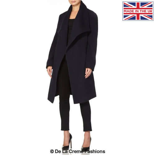 wool blend duster coat